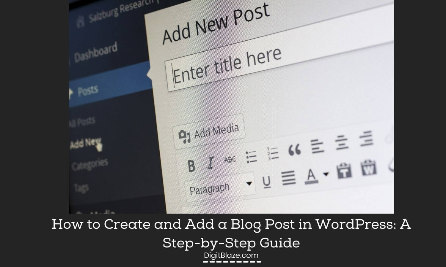 how to create and add blog post in wordpress